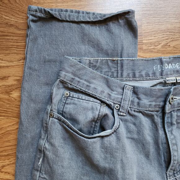 Fly Paper Jeans Mens Size 32x34 Gray Straight Cut Denim Cotton Classic Pockets - Picture 2 of 12
